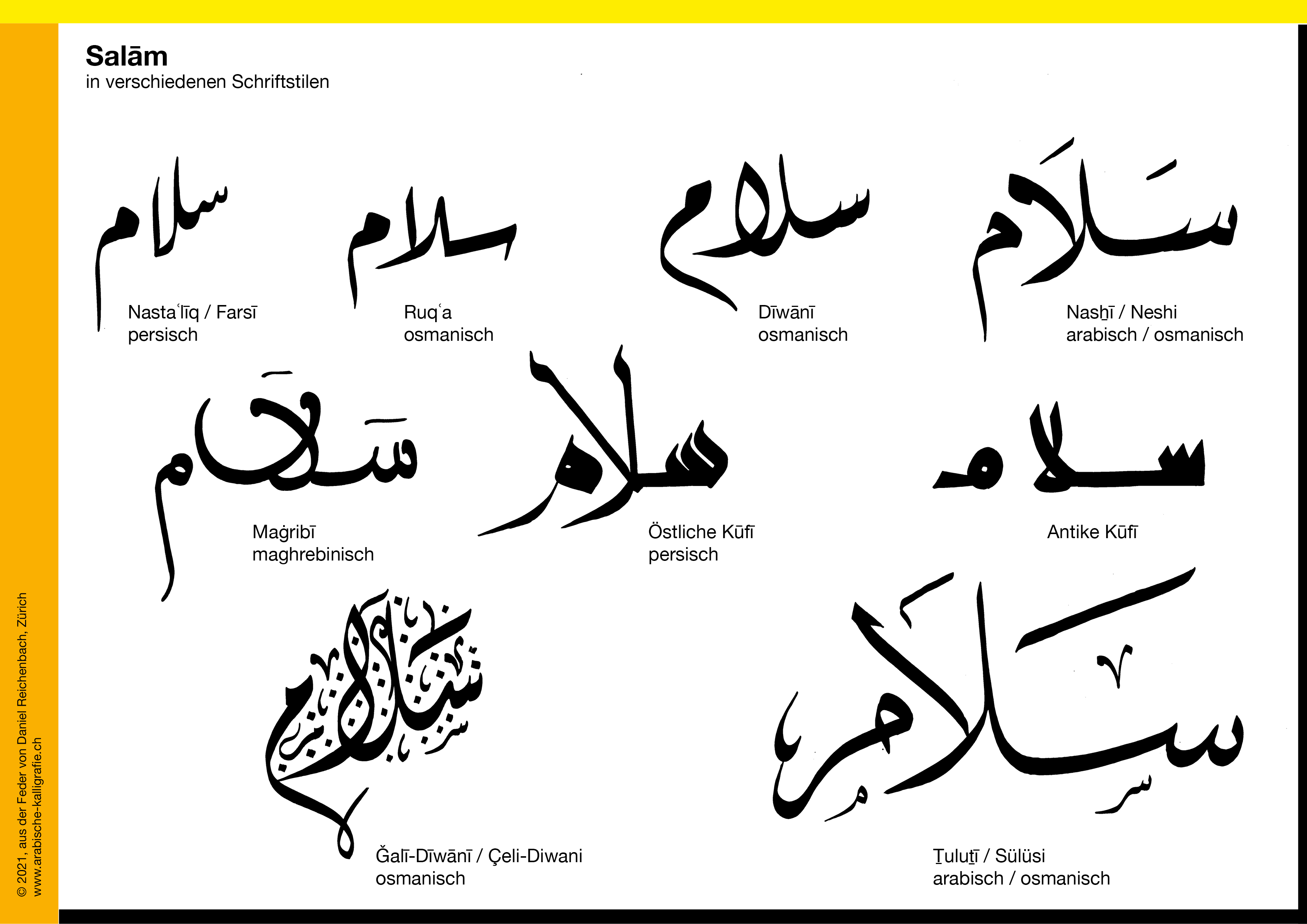 Arabische Kalligrafie | Hilfsmittel | Downloads