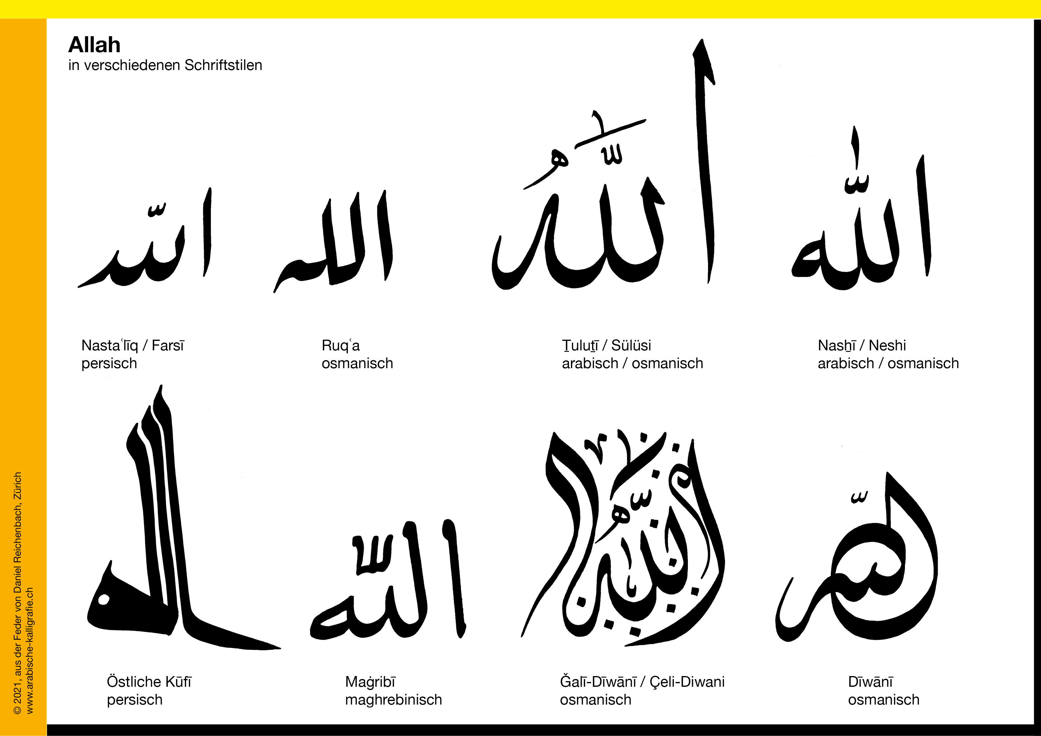 Arabische Kalligrafie | Hilfsmittel | Downloads